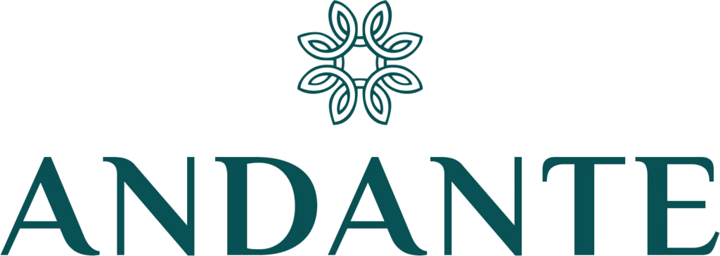 Logo Tipe Andante Cluster Cremona Desain Floral Modern