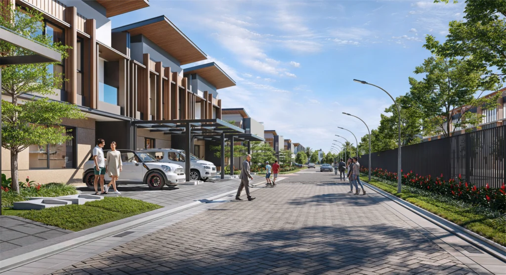 Fasad Rumah Cremona Desain Modern Jalan Cluster Nyaman